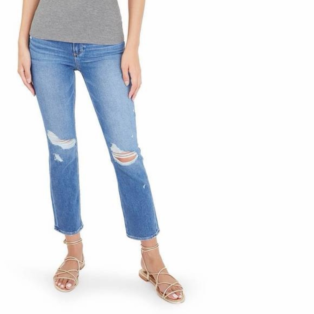 Paige Women’s size 25 Cindy Crop BAZAAR Distressed Wash Stretch Jeans